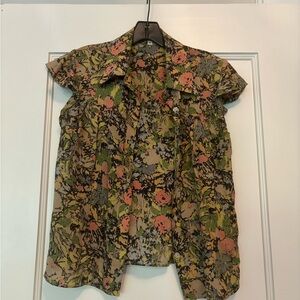 Christopher Deane button up floral blouse